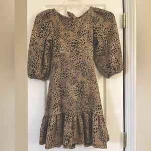 Anthropologie Animal Print Tie-Back Dress in EUC! Size 0P